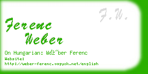 ferenc weber business card